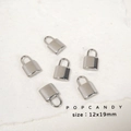 Set di 6 ciondoli lucchetto in metallo argento 12x19mm per gioielli fai da te - Serratura quadrata
