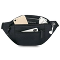 Wasserdichte schwarze Gürteltasche aus Nylon mit Fächern für Pass und Handy - Schwarz