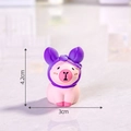 Pink cartoon pig capybara resin ornament with purple hat and bow decoration, 4.2cm tall - Scorpio - Capybara