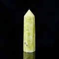 Polished Xiuyu Jade hexagonal crystal point energy stone in bright yellow-green - Xiu Jade / Single Point 4-5cm