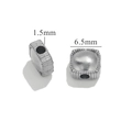 Quadratische Edelstahl-Zwischenperlen in Silber, 6,5 mm Größe für DIY-Schmuckherstellung - Quadratisch / Stahlfarben