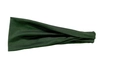 Macro detail of dark green elastic sports headband fabric texture on white background - Army Green