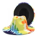 Chapeau Fedora à imprimé graffiti coloré avec bord large et motif artistique - M (56-58cm) / Camouflage Éclaboussures Style 4