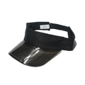 Detail of the 100% polyester fabric strap and smoke gray transparent TPU sun visor brim - Black