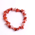 Handmade elastic bracelet featuring irregular polished red quartz and natural stone beads - Southern Red Agate