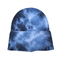 Blue and white tie-dye knit beanie with ribbed texture for winter outdoor activities - Adjustable / Tie-Dye Navy Blue
