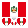 Pegatinas de tatuaje temporal con la bandera de perú impermeable arte corporal fiesta - Perú