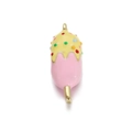 Pink and yellow ice cream charm pendant with colorful dots for DIY jewelry - 08-Pink Yellow Ice Cream