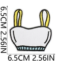 Detail of embroidered vest patch with blue stripes and 6.5cm size measurement mark - Striped Small Vest (31号)