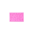 Pink silicone leaf mold for DIY cake decorating and fondant leaf shapes on white background - 1# Rectangular / Pink