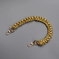 Golden woven handbag strap with metal chain and spring buckles for DIY bags - Old Version / Gold