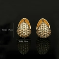 Pear-shaped hoop earrings with gold plating and champagne zircon stones, 1.7cm height - Teardrop / Gold Champagne Zircon