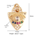 Gold-plated Evil Eye pendant with colorful zircon micro-inlay and size specifications - Gold Rhinestone Eye Style (K093035K2)