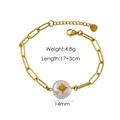 Bracciale con perla barocca in acciaio inossidabile dorato 14K con motivo a stella e S925 - Bracciale