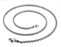 Silver stainless steel twist rope necklace with lobster clasp for women in variant finish - 2mm*40cm / Steel