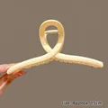 Large matte cream shark hair claw clip in cross design measuring approx 15cm for thick hair - Matte Cream-15cm