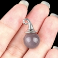 Silver wizard hat pendant with a polished grey bead for DIY jewelry making and crafts - Grey Agate