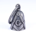 Retro Masonic bell pendant in antique silver finish with compass and G symbol - Antique Silver Color + Key Ring (GBK-041)