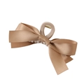 Elegante fermaglio per capelli in raso champagne con design a fiocco multistrato - Cachi / Confezione sfusa