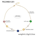 Detailed view of 18k gold plated necklace with cat's eye stone and faux pearls - Mixed Color Cat's Eye Style (P822) / 40+5cm / Gold