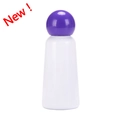 Minimalist white stainless steel insulated bottle with a purple spherical lid design - White & Purple