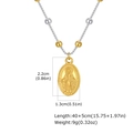Collier Médaille Miraculeuse avec chaîne perlée bicolore et pendentif ovale doré - Collier 2 / Or & Argent