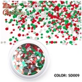 Glitter per unghie natalizie SD009 con forme miste rosse, verdi e argento - Festeggia il Natale (SD009)