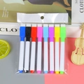 8 farbige Magnet-Whiteboard-Marker mit Radiergummikappen in einer transparenten Tasche - 8-Stück Schwarze Tinte Farbige Stifte (Kein Magnetisch)