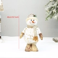 Christmas snowman plush doll with gold sequin details and knitted hat, 46cm tall - Non-retractable Round Hat Style (YH20013)