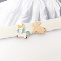 Ciondolo unicorno fai da te in smalto blu lago con retro in metallo dorato per gioielli - Unicorno