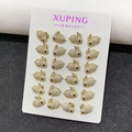 Xuping 14K gold plated alloy rabbit stud earrings with shimmering zircon pave setting - 14K Gold Plated Pave Rhinestone Rabbit Earrings Set