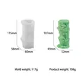 Silicone mold for cylindrical candles with detailed green bamboo and flower textures - Seaweed Pattern