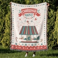 Detail of Christmas Market woven throw blanket with colorful fringe and festive patterns - Christmas Market / 130x160cm