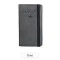 Grey RFID blocking travel wallet and long passport holder with elastic band closure - Gray