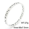 Silver hollow star bangle bracelet in stainless steel with 68mm diameter 27g weight - Star Hollow Design 68mm (KB161393-KTLA)