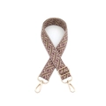 Détail de bandoulière jacquard géométrique réglable avec des crochets en métal doré - Quincaillerie Dorée / Rose Chair Foncé