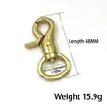 Polished brass swivel snap hook with 48mm length and 17mm inner ring for DIY leather craft - Oval Base 17*46mm