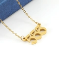 18K gold plated stainless steel necklace featuring a lucky number 555 pendant charm - 555 (Including Chain)