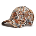 Casquette de baseball avec imprimé camouflage abstrait marron et détails en fil doré - Réglable / Rouille