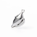 Polierter Seestern-Anhänger aus Edelstahl mit realistischen Muscheltexturen für Schmuck - Muschel / Stahlfarbe