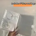 Transparent PVC jewelry organizer with 8x12cm zip bags for bracelets and earrings - Buttoned Style (Extra Large)