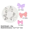 Silicone bow mold for fondant with three cavities including large and small bow shapes - Style 4 Multi-size Round Grey