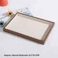 Walnut wood jewelry tray with beige microfiber lining for ring and bracelet display - Walnut Empty Tray Beige