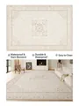 Waterproof vintage French carpet in light beige with European pattern for living room - Mrs. Susie