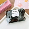 Set of 50 basic black high elasticity hair ties in a minimalist transparent zip pouch - Black Series 50Pcs