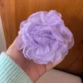 Handcrafted purple mesh flower hair clip with layered tulle petals for summer styling - Double-sided Claw / Purple