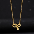 Collier serpent doré en forme d'infini avec écailles détaillées sur fond noir - Style de Serpent Symbole de l'Infini (DZ-349) / Doré