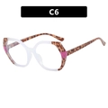 Chic polygonal TR90 glasses frame in leopard brown print and translucent finish - Translucent Leopard Patchwork-C6