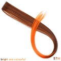 Single piece straight hair extension with brown to bright orange gradient, style 57H - Brown Orange Gradient (57H)