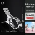 Set of 12 extra large stainless steel quilt clips with 136mm length and 88mm opening - XL Quilt Clips - 12 Pack